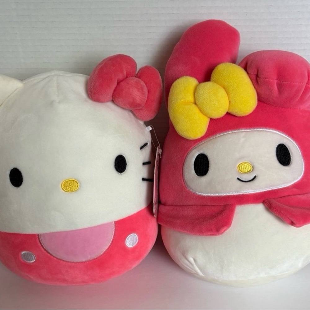 Hello Kitty & My Melody Plush Duo - Pink, White, Yellow squishmallows